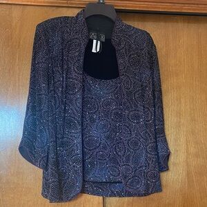 Alex Evenings Purple Jacket with Silver Accents